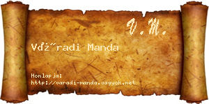 Váradi Manda névjegykártya